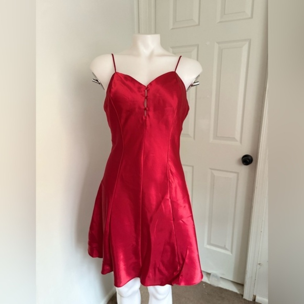 Miss Elaine Vibrant Red Satin Garment